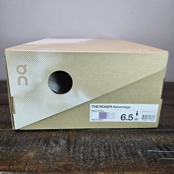 NEW On Cloud The Roger Advantage Womens Size 6.5 Court Tennis Shoes White Fossil - Picture 12 of 12